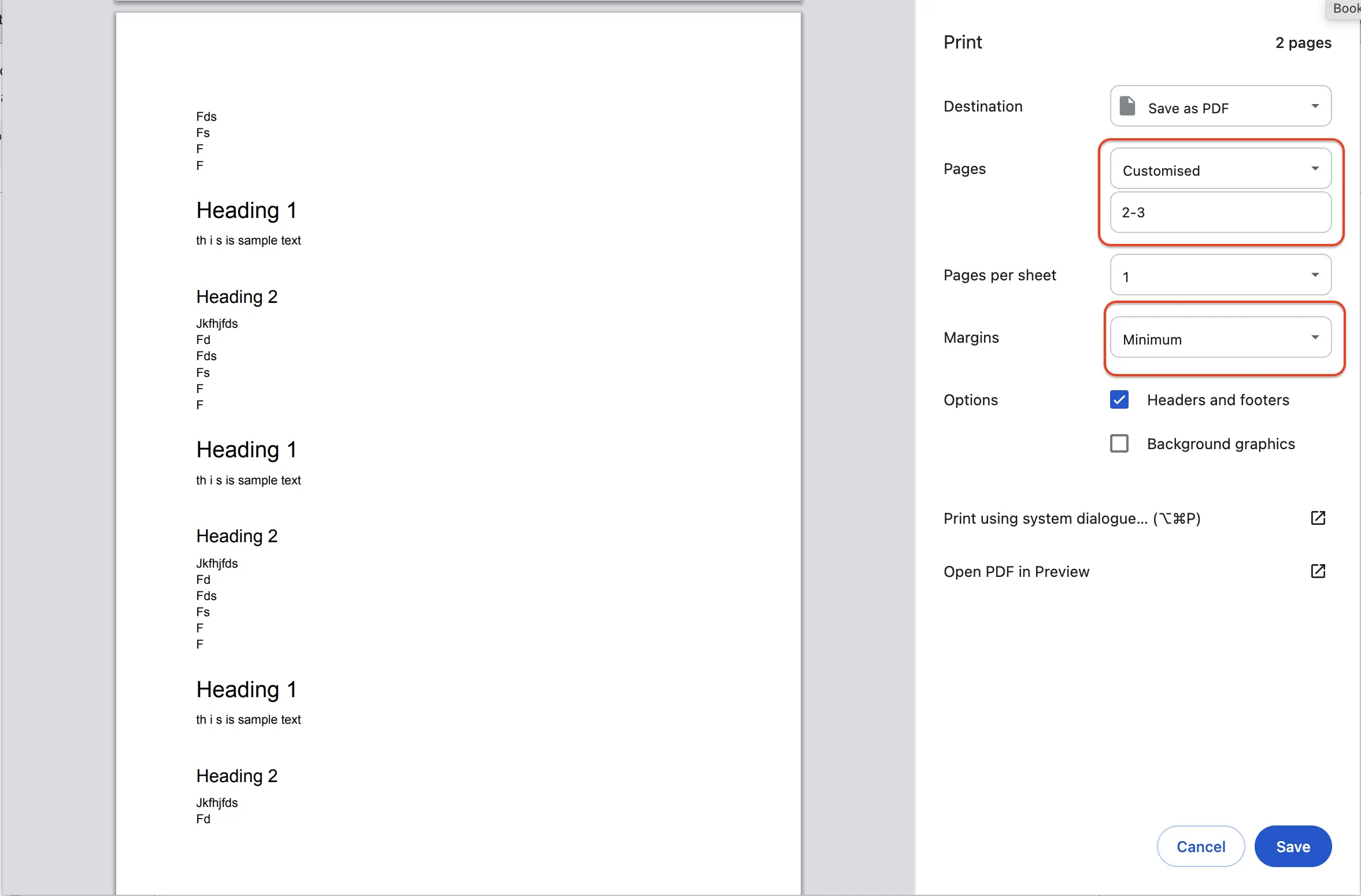 Exporting specific pages of Google Docs as PDF