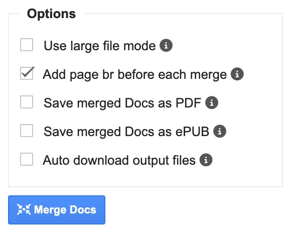 Merging Markdown files with Links and page breaks