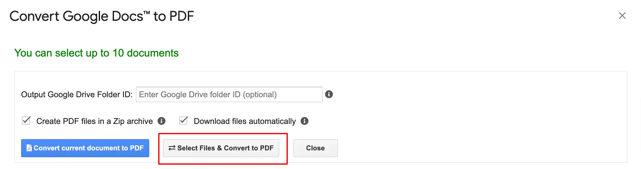 Bulk Converting Google Docs to PDF