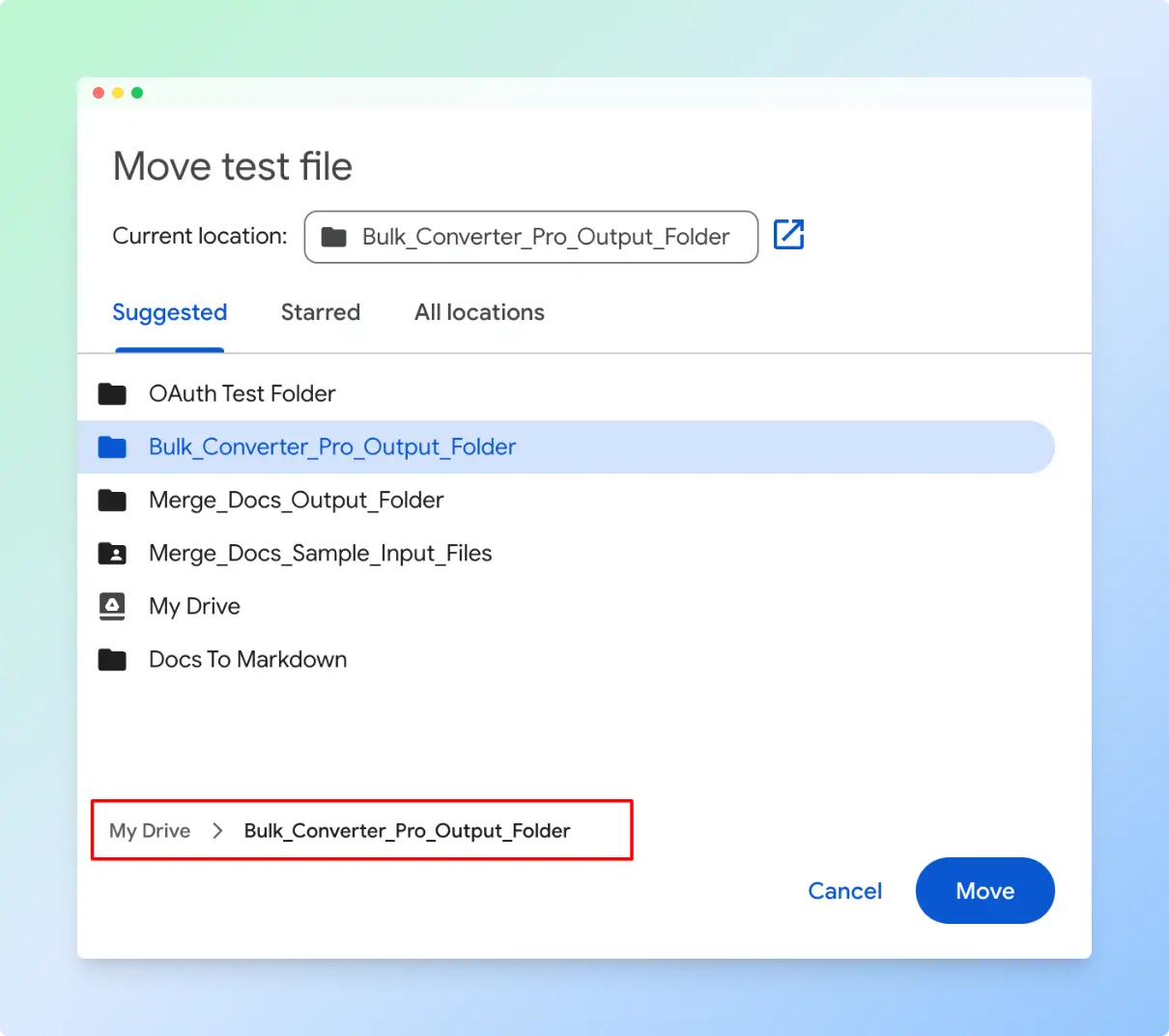 View full path of the parent folder