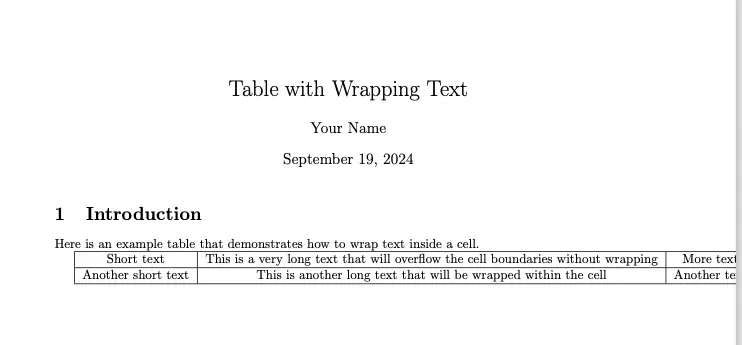 Overflowing tables in Latex