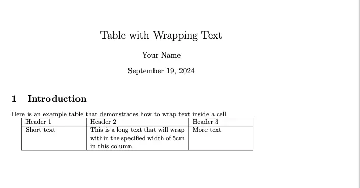 Tables with Fixed Colum sizes