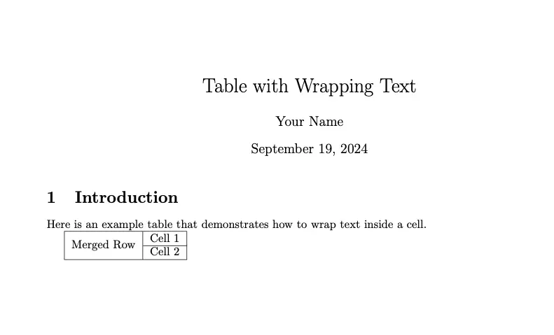 Table with Merged Rows