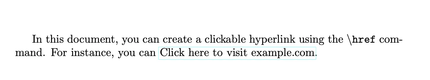 Writing clickable urls in Latex with Hyperref