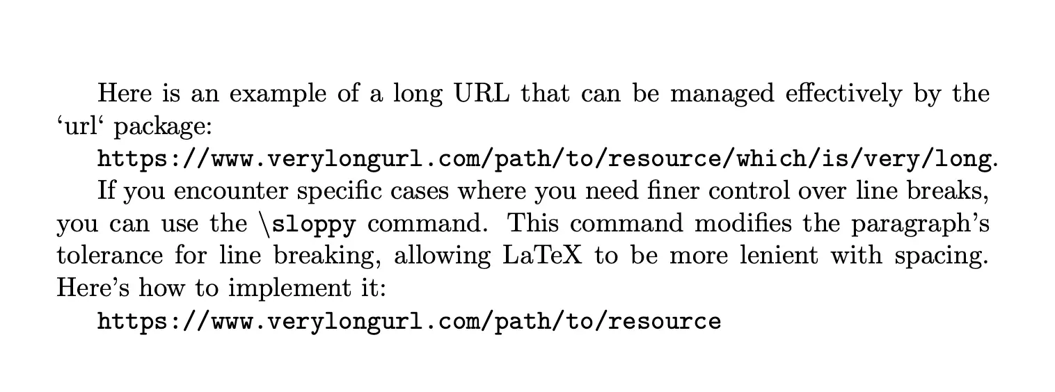 Breaking long URLs