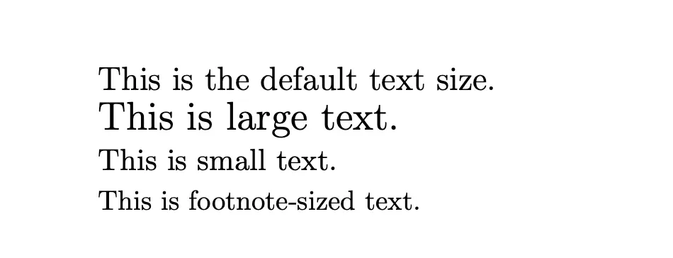 Latex with different font sizes