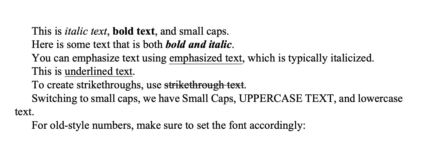 Advanced font style customizations