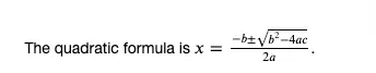 Quadrativ formula with inline latex