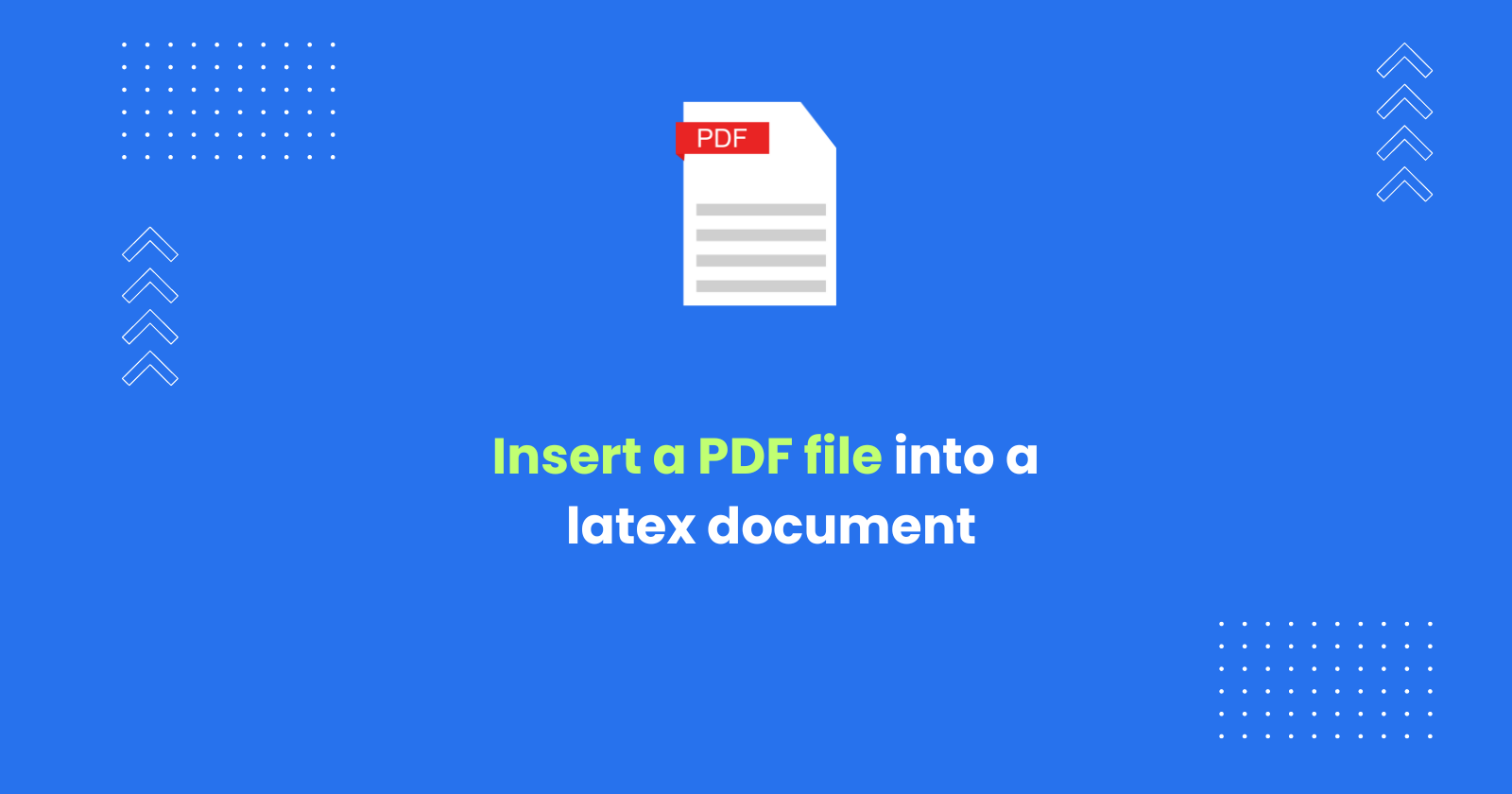 Insert a PDF File into Latex