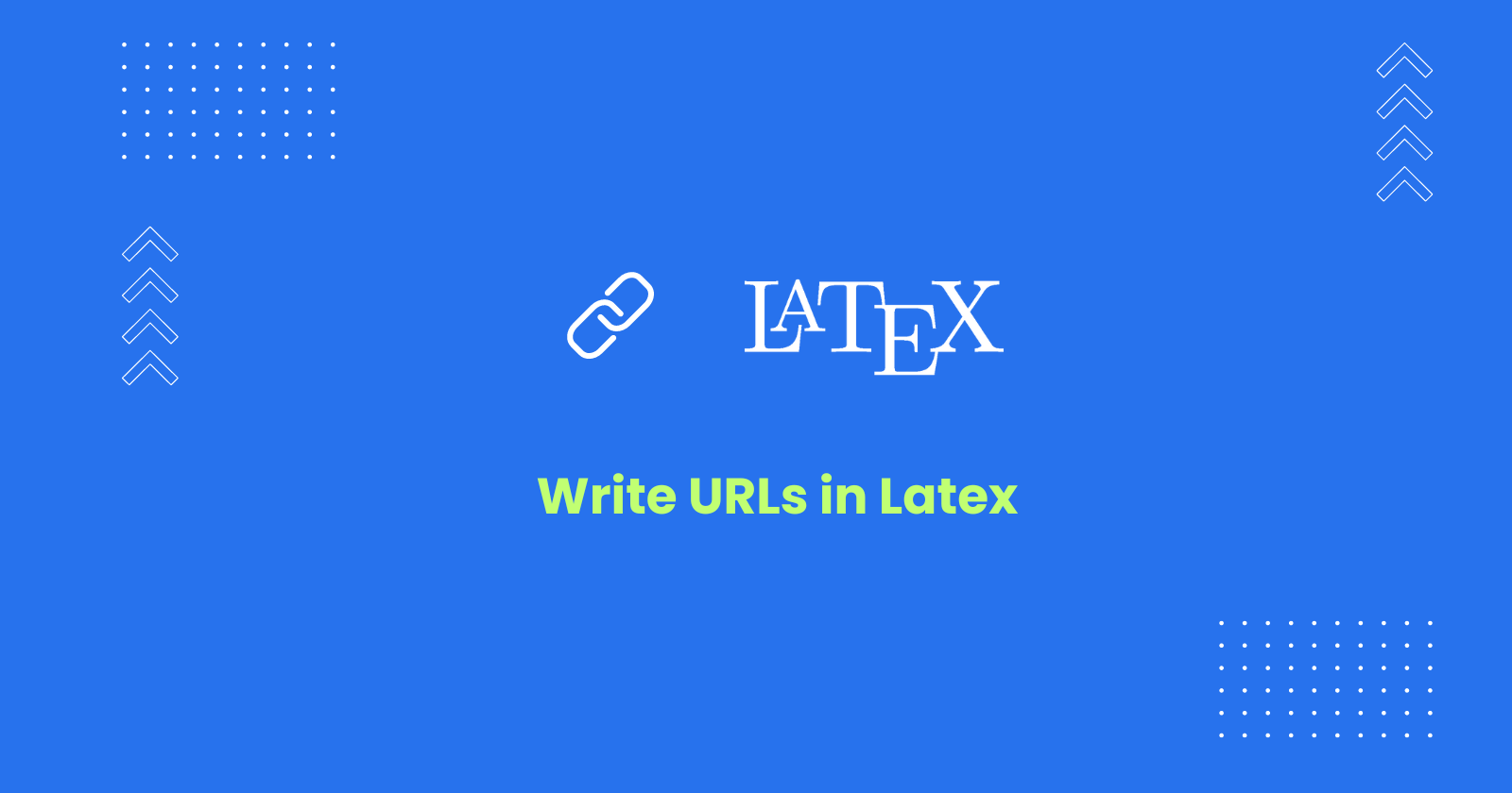 How to Write URLs in Latex